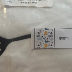 White and Yellow Fabric with Red Accents 3 pcs